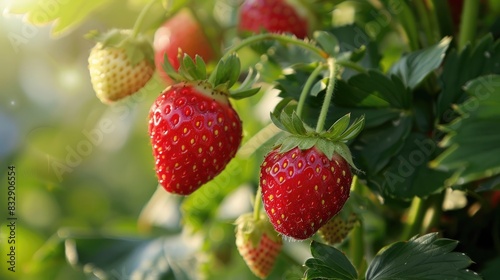 Crimson strawberry fruit