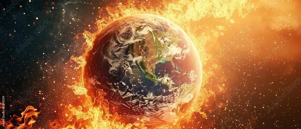 Global warming affects climate patterns, shown in a closeup of an advanced global temperature model, detailed with HUD holographic data Global warming affects climate patterns, shown in a closeup of an advanced global temperature model, detailed with HUD holographic data