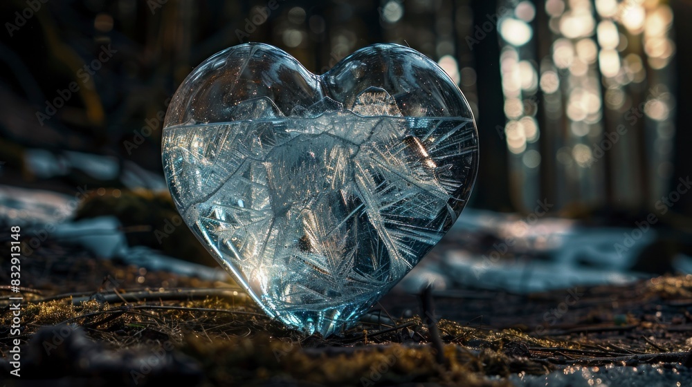 Fototapeta premium heart made of ice