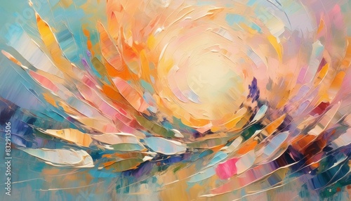 Wallpaper Mural An artistic gentle colorful background with flowers painted by a palette knife Torontodigital.ca