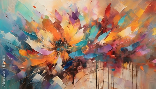 Wallpaper Mural An artistic gentle colorful background with flowers painted by a palette knife Torontodigital.ca