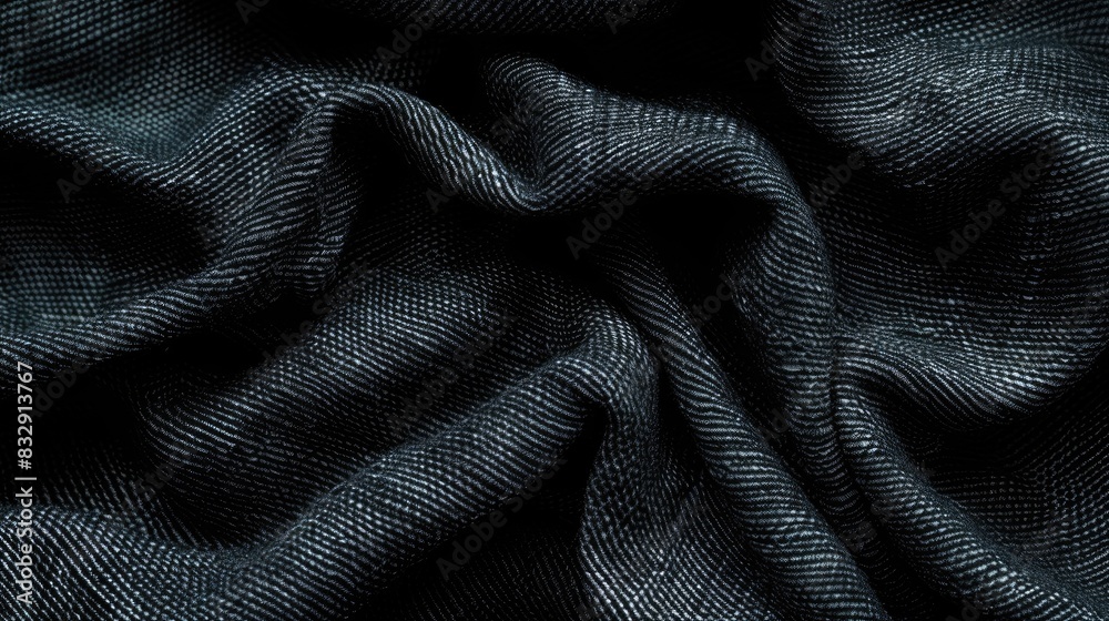 Black fabric material with detailed texture under varying lighting Black fabric material with detailed texture under varying lighting