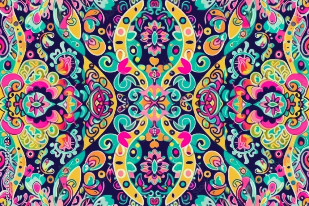 Vibrant Tribal Colorful pattern, seamless, paisley Vibrant Tribal Colorful pattern, seamless, paisley