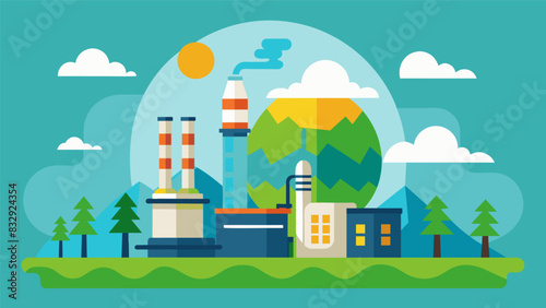 As a lowemission energy source the natural gas power plant is a crucial part of the global effort towards reducing carbon footprint and combating. Vector illustration