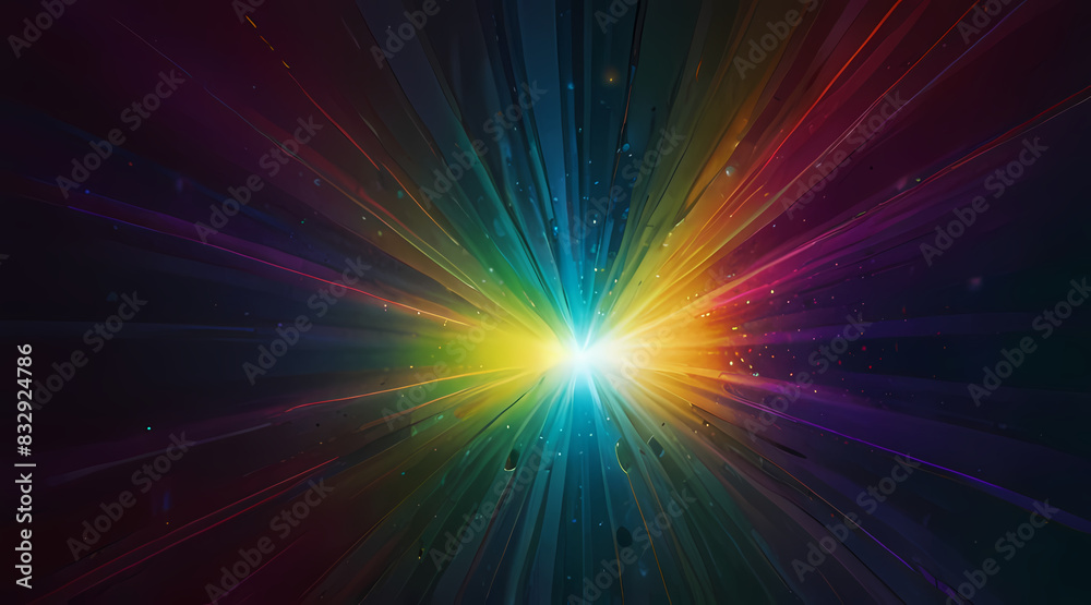 Abstract background with a burst of radiant light