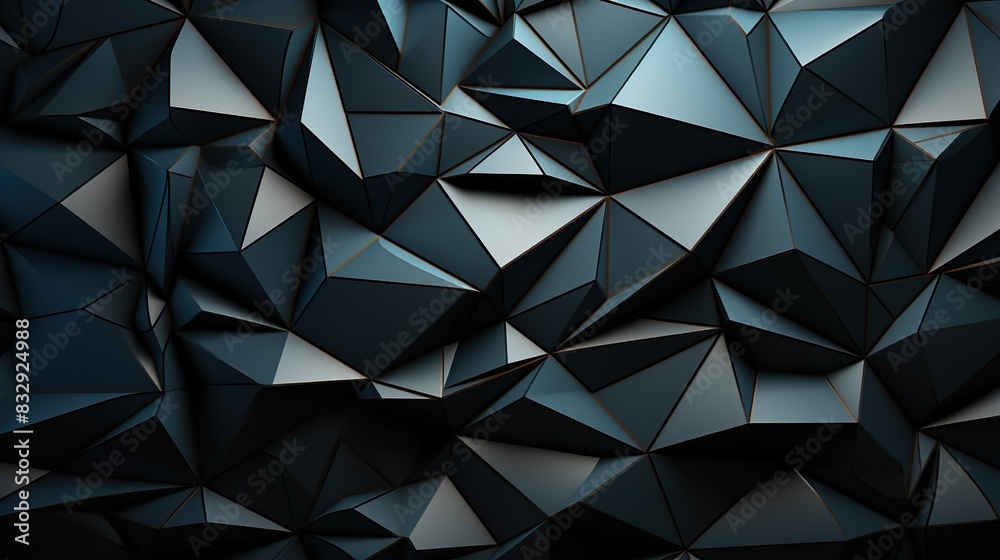 Fototapeta premium Modern Art: Black and White Triangular Geometric Structure