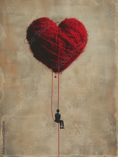 Heart Being Held by String photo