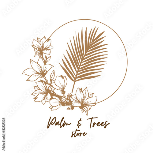 botanical logo design for graphic designer or flower store identity