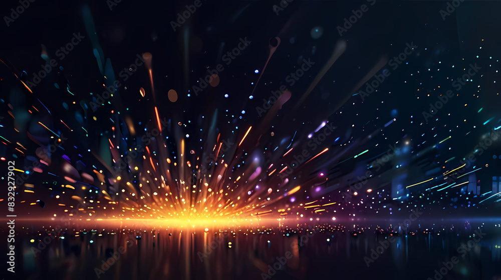 Obraz premium Abstract background with floating light particles