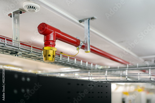 Clean agent fire suppression system used in data centers, backup battery rooms, electrical rooms (under 400 volts), sub-floors or tape storage libraries.
