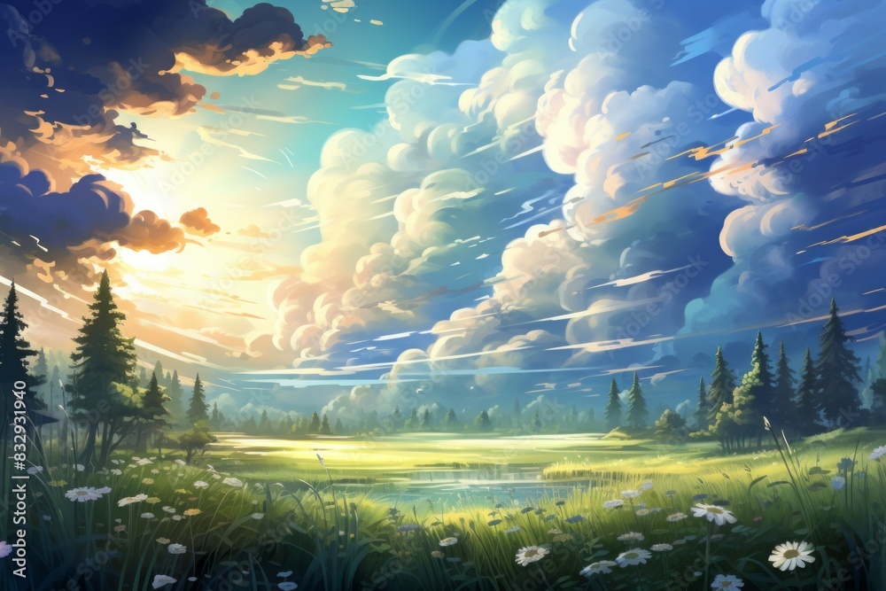 Fototapeta premium Summer storms - Generative AI