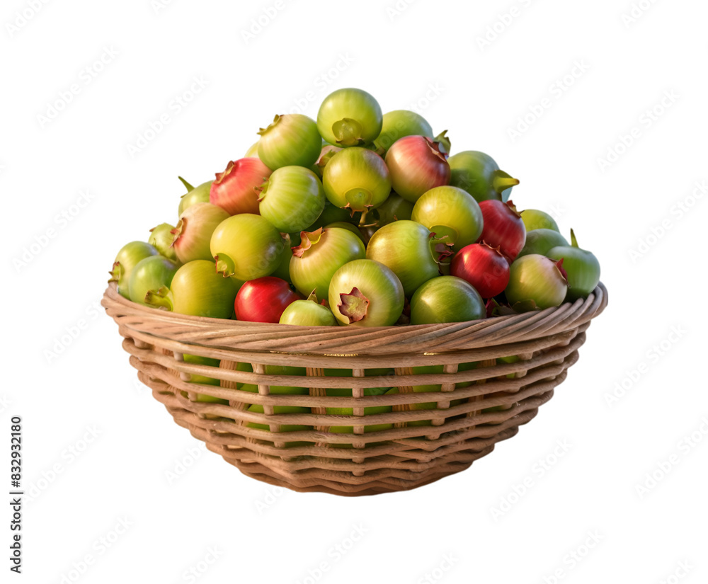 Amla Indian gooseberry fruits wooden with leaves isolated transparent background Ai generative. Amla Indian gooseberry fruits wooden with leaves isolated transparent background Ai generative.