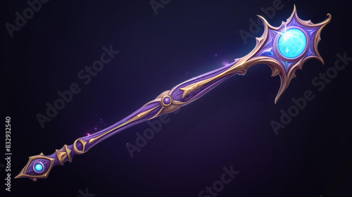 Detailed illustration of an enchanted staff perfect for sorcerythemed designs.