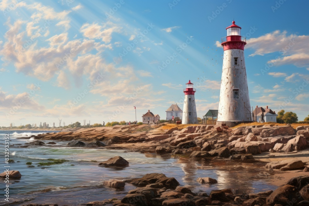 Coastal lighthouses - Generative AI