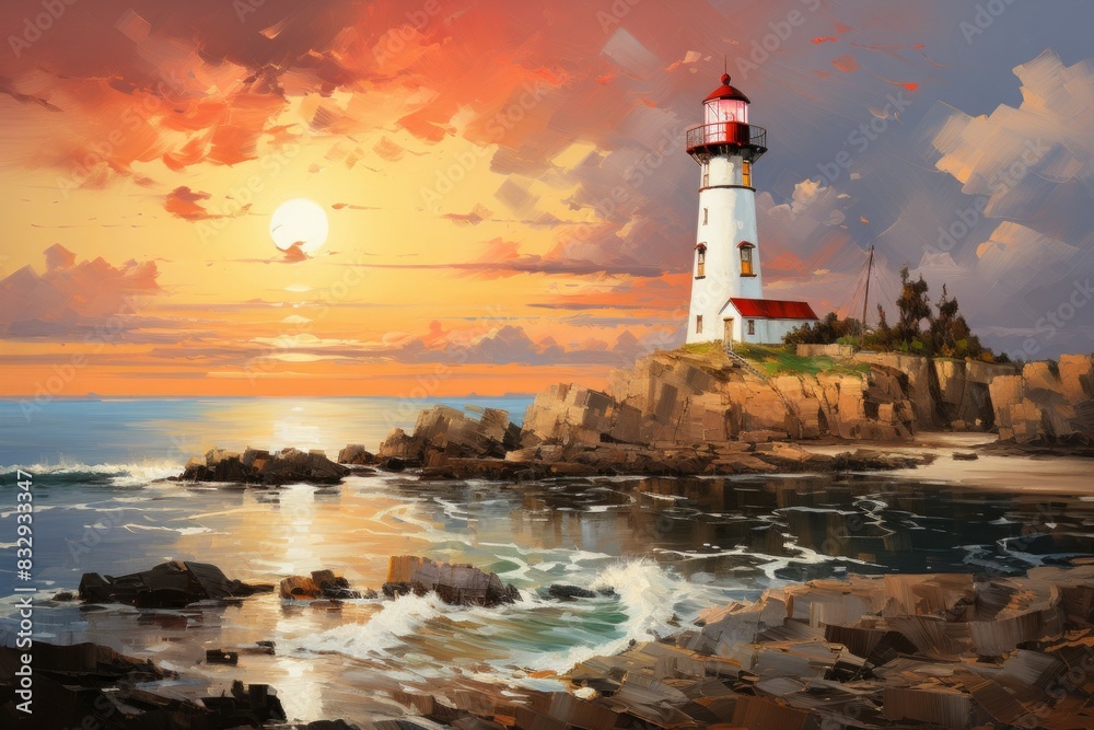 Coastal lighthouses - Generative AI