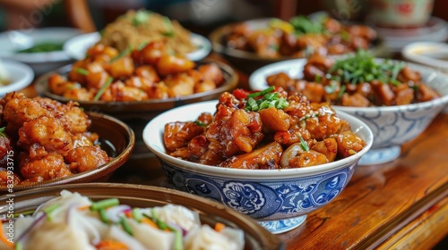 Classic delectable fried Chinese meals
