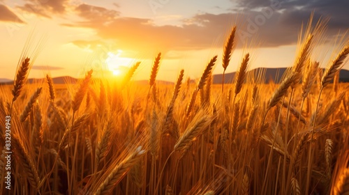 Golden wheat fields at sunrise nature royalty