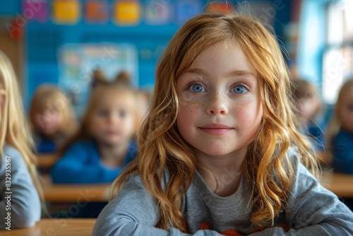 Wallpaper Mural Young red-haired girl with captivating blue eyes Torontodigital.ca