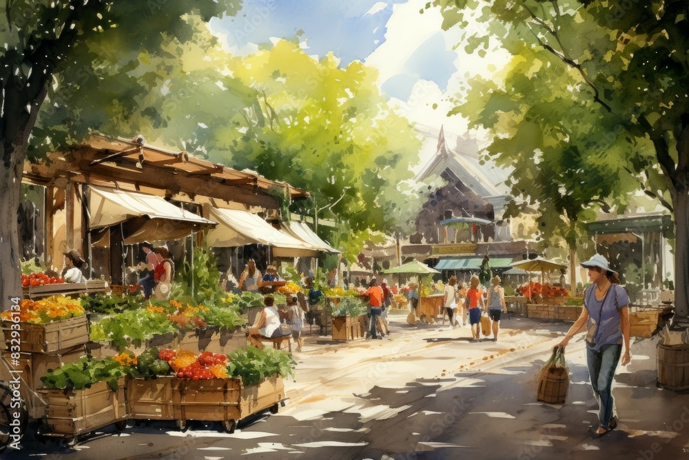 Fototapeta premium Summer markets - Generative AI