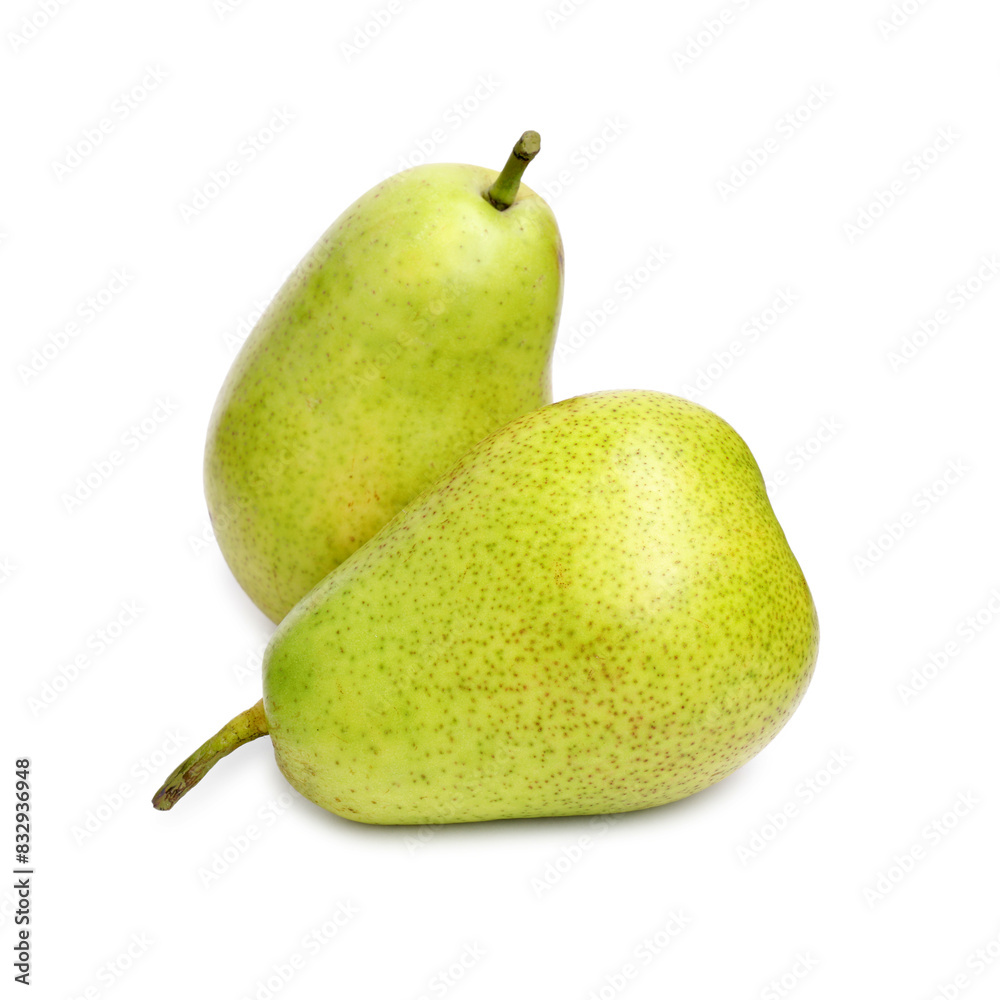 Two tasty ripe pears on white background Two tasty ripe pears on white background
