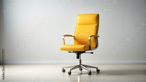 Yellow modern office chair in a minimalistic style