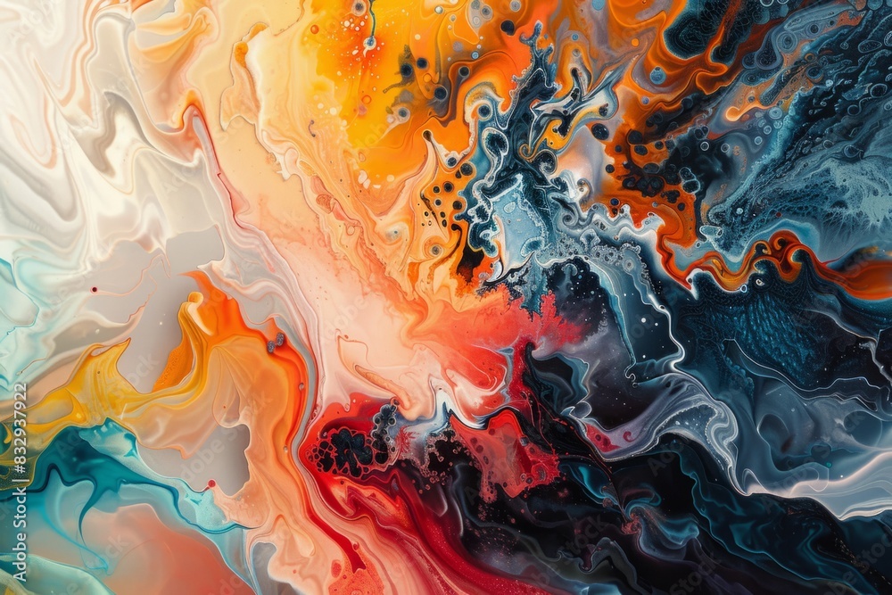 A vibrant abstract organic form that blends fluid, realistic, and fantastical elements. 