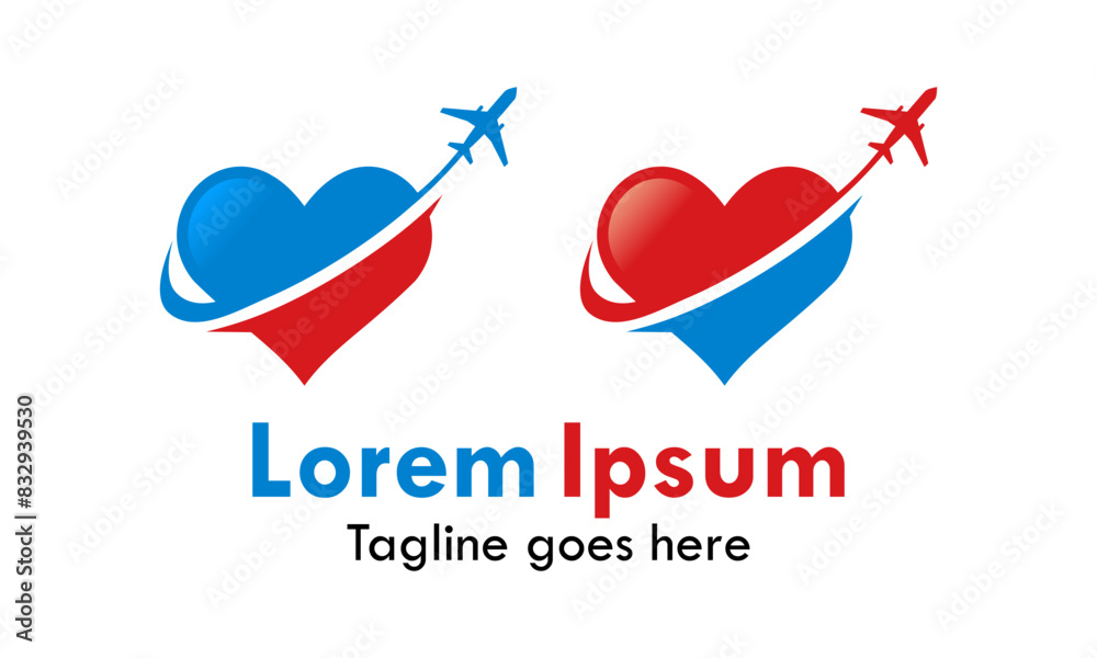 Love travel design logo template illustration Love travel design logo template illustration