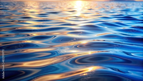 Abstract background of water surface with ripples and reflections photo
