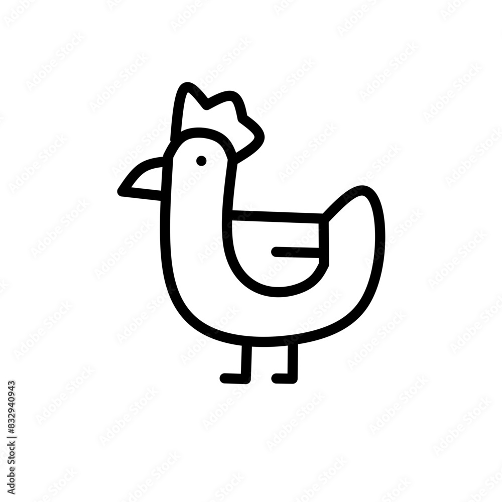 Set of thin line animals Icons. Vector illustration