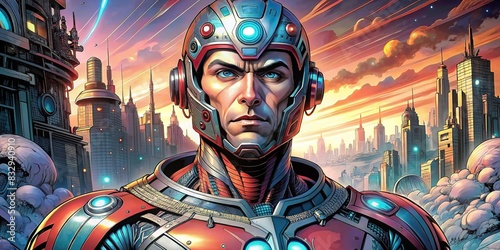 AI generated futuristic comic book cover