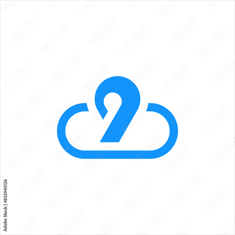 The number 9 cloud logo has a unique and simple modern minimalist style The number 9 cloud logo has a unique and simple modern minimalist style