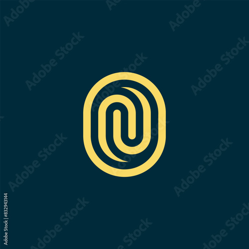 Unique and elegant ON NO letter monogram logo