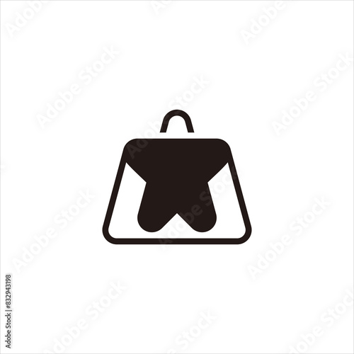 Unique black modern style star bag logo