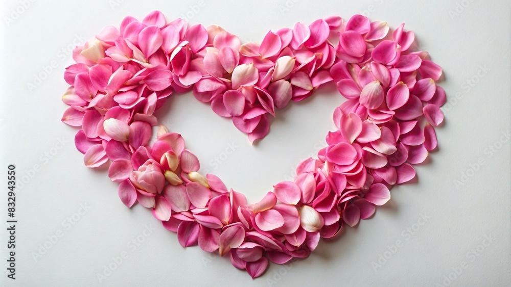 Heart made of pink flower petals
