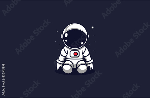 Astronaut logo design template vector illustration