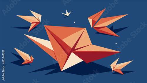 The gentle rustling of paper as it is slowly and mindfully manipulated creating intricate origami patterns.. Vector illustration