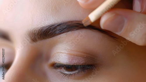 Eyebrow hair waxing Hair removal service at a barbershop photo