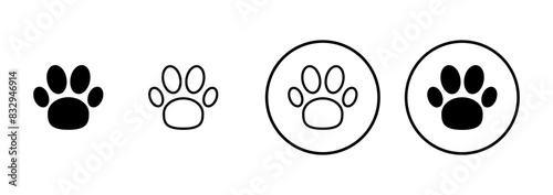 Paw icon vector isolated on white background. Paw Print icon