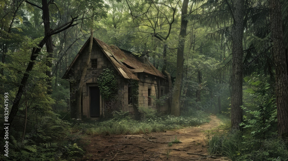 A traditional school concealed in a forest A traditional school concealed in a forest