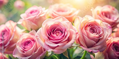 Soft focus image of pink roses  ideal for romantic and timeless themes