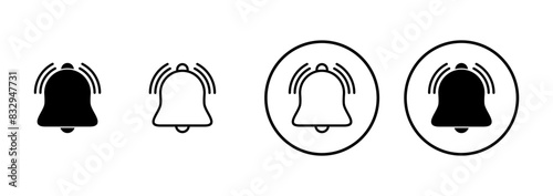 Bell Icon vector isolated on white background. Notification symbol. Bell vector icon