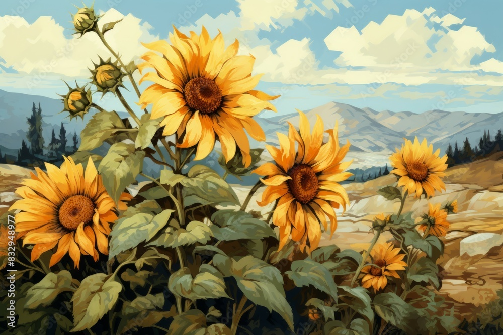 Summer sunflowers - Generative AI Summer sunflowers - Generative AI
