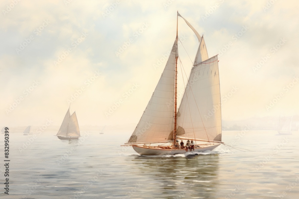 Fototapeta premium Summer sailing - Generative AI