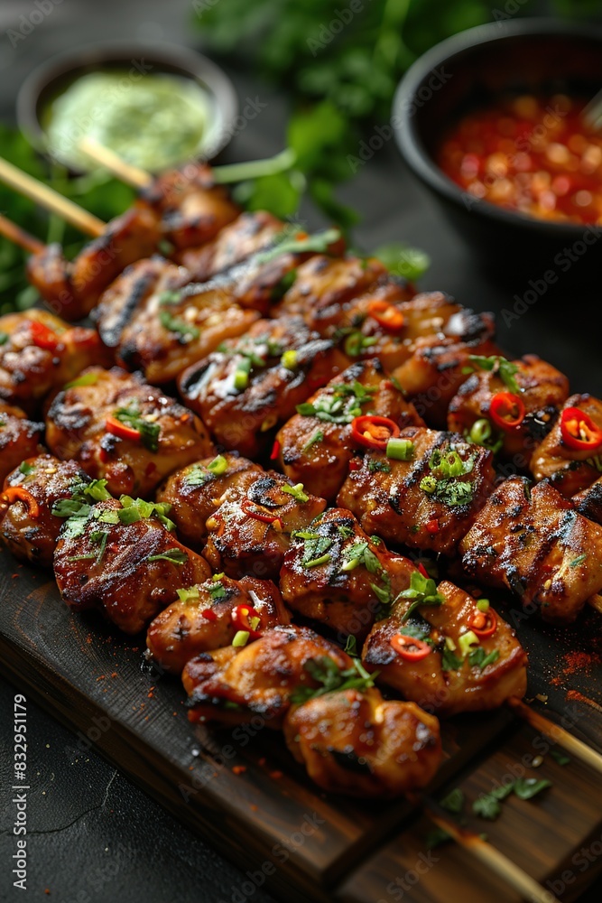 8K Ultra Detailed Shot of Indonesian Satay in Studio 8K Ultra Detailed Shot of Indonesian Satay in Studio