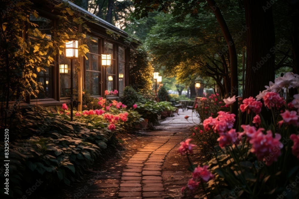 Fototapeta premium Summer gardens - Generative AI