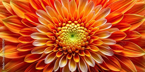 Vibrant orange burst with white center resembling a radiant pattern in closeup art