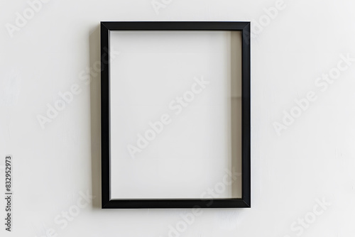 simple blank black frame on white background for mock up your picture.