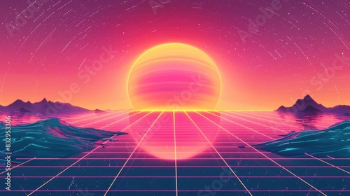 70s 80s Style with Digital Noise Gradient Influenced by Retro Vibes © LukaszDesign
