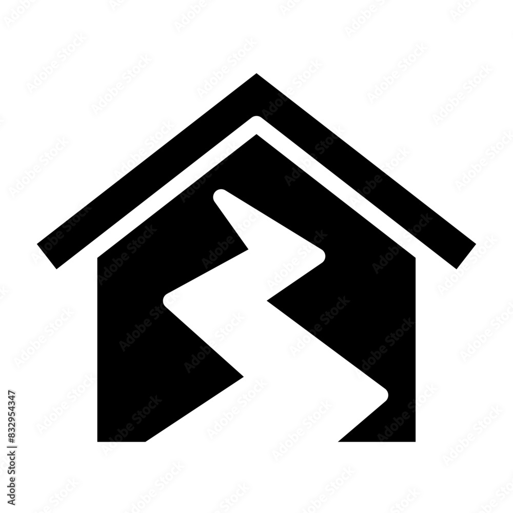 A house was partially destroyed. Earthquake A house was partially destroyed. Earthquake