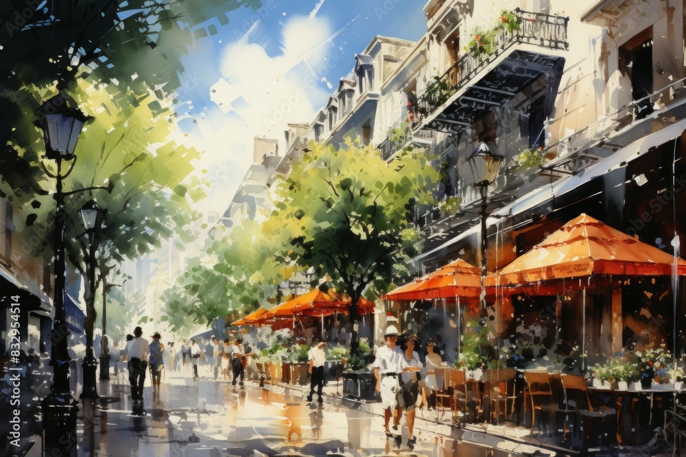 Summer street scenes - Generative AI Summer street scenes - Generative AI